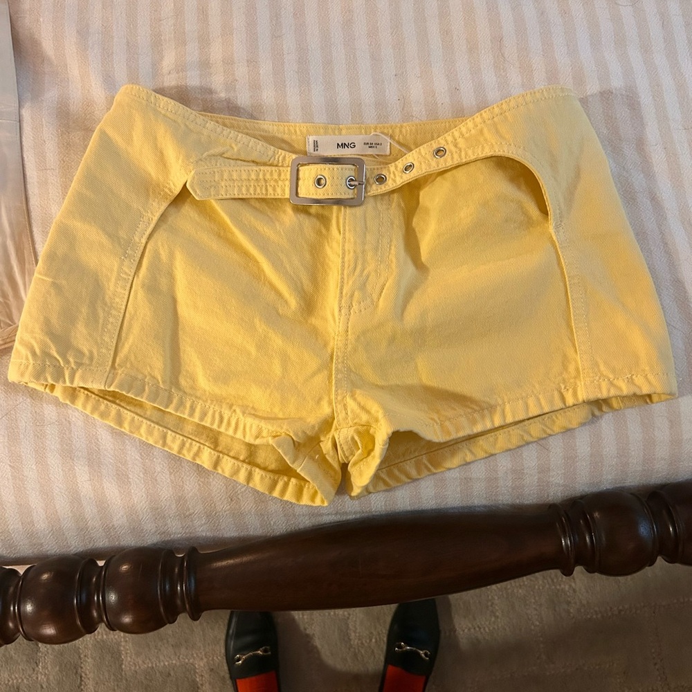 Mango Women's Yellow Shorts